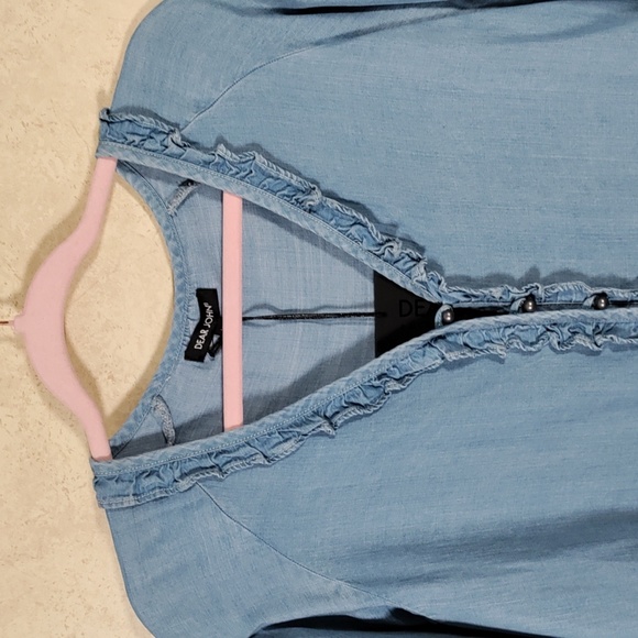 02173 Dear John Madalynn blue chambray blouse XS NWT - Picture 2 of 12